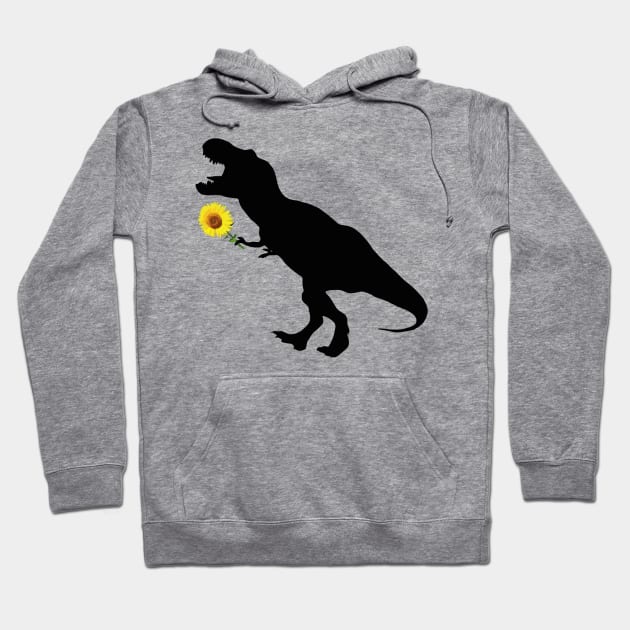 Sunflower and T rex dinosaur kind good heart Hoodie by Collagedream